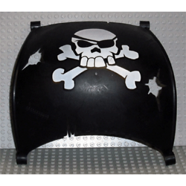 black duplo boat sail 11 x 12 with skull and crossbones pattern