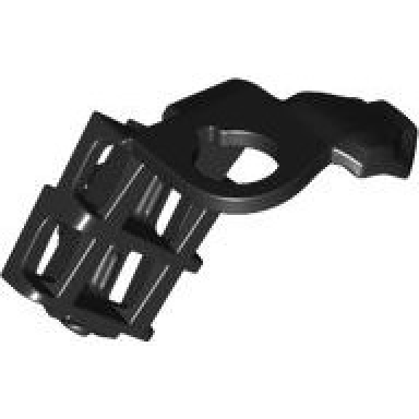 black minifigure armor shoulder pad with wing end and scabbard for 2 katanas