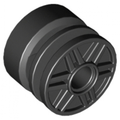 black wheel 18mm d x 14mm with pin hole fake bolts and shallow spokes