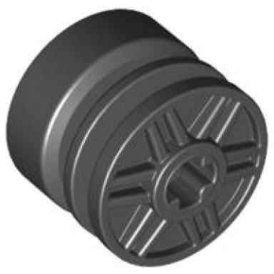 black wheel 18mm d x 14mm with axle hole fake bolts and shallow spokes