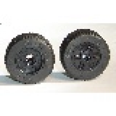 wheel 18mm d x 14mm with axle hole fake bolts and shallow spokes with black tire 30.4 x 14 solid 55982 58090
