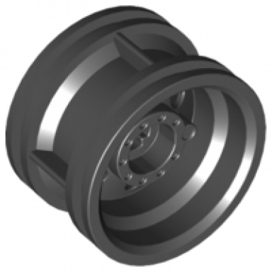 black wheel 30.4mm d x 20mm with no pin holes and reinforced rim