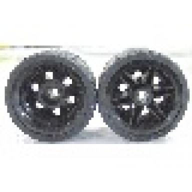 black wheel 30.4mm d x 20mm with no pin holes and reinforced rim with black tire 37 x 22 zr 56145 55978