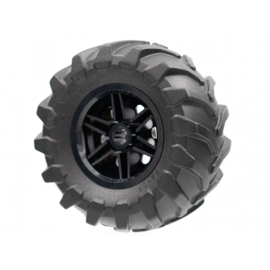 black wheel 30.4mm d x 20mm with no pin holes and reinforced rim with black tire 56 x 26 tractor 56145 70695