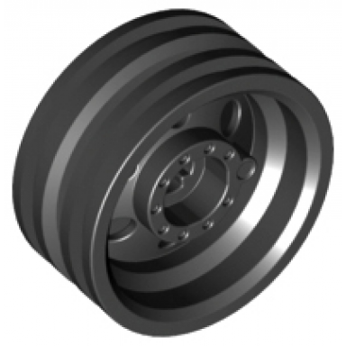 black wheel 30mm d x 14mm