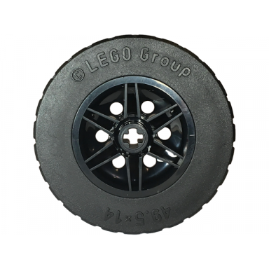 black wheel 30mm d x 14mm with black tire 49.5 x 14 56904 70490