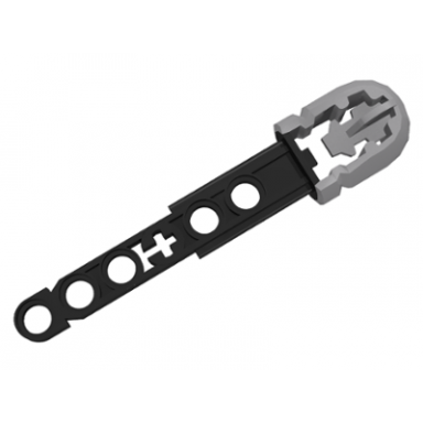 black projectile arrow liftarm shaft with molded light bluish gray flexible rubber hollow end pattern