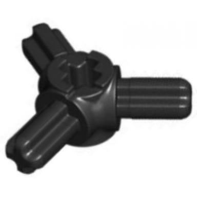 black technic axle connector hub with 3 axles