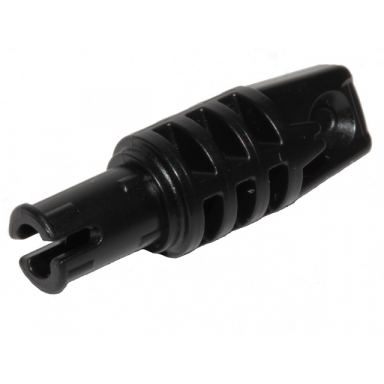 black hinge cylinder 1 x 3 locking with 1 finger and pin with squared hole and friction ridges on ends
