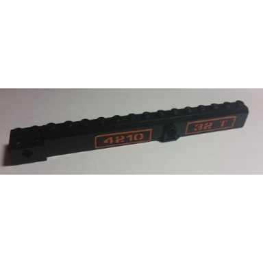 black crane arm outside wide with pin hole at mid-point with 32-t and 4210 pattern on both sides stickers - set 4210