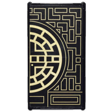 black glass for window 1 x 4 x 6 with gold geometric design with half circle pattern model right side sticker - set 71242
