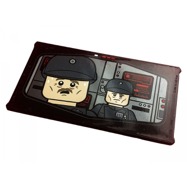 black glass for window 1 x 4 x 6 with monitor screen with sw imperial minifigures red and white buttons pattern sticker - set 75296