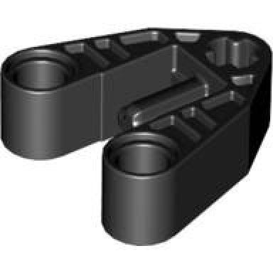 black technic axle and pin connector 3 x 3 with axle 2 pin holes and axle hole