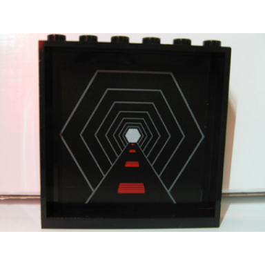black panel 1 x 6 x 5 with death star corridor pattern sticker - set 10188