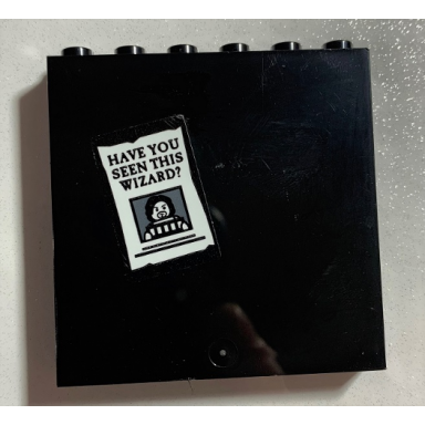 black panel 1 x 6 x 5 with have you seen this wizard? on white poster pattern sticker - set 75978