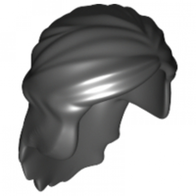 black minifigure hair female mid-length with braid around sides