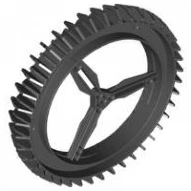black wheel hard plastic spoked giant thin 160mm d x 28mm