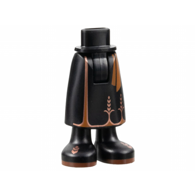 black mini doll hips and skirt long medium orange sash and copper grain black boots with dark orange soles pattern - thick hinge