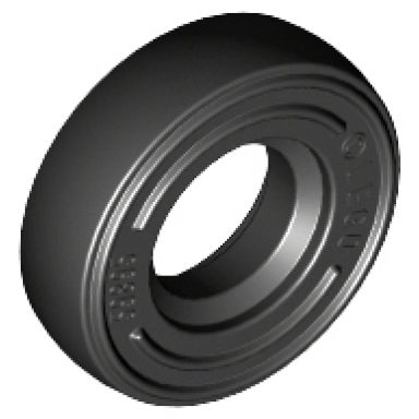 black tire 14mm d x 4mm smooth small single with number embossed on side