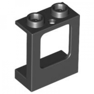 black window 1 x 2 x 2 plane single hole top and bottom for glass