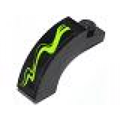 black arch 1 x 3 x 2 curved top with lime swirls type 1 pattern model left side sticker - set 70504