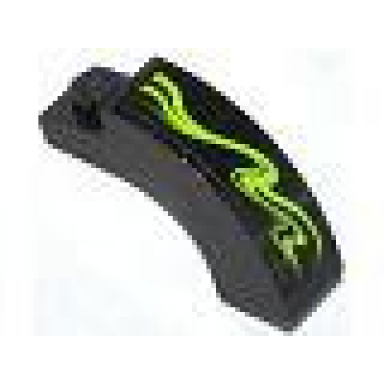 black arch 1 x 3 x 2 curved top with lime swirls type 4 pattern model right side sticker - set 70504