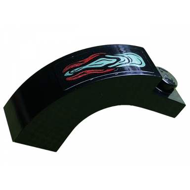 black arch 1 x 3 x 2 curved top with dark red and sand green skin pattern sticker - set 76145