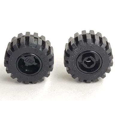 wheel 11mm d x 12mm hole notched for wheels holder pin with black tire offset tread small wide raised groove 6014b 60700