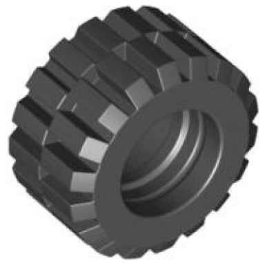 black tire 21mm d x 12mm - offset tread small wide