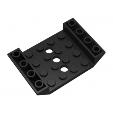 black slope inverted 45 6 x 4 double with 4 x 4 cutout and 3 holes