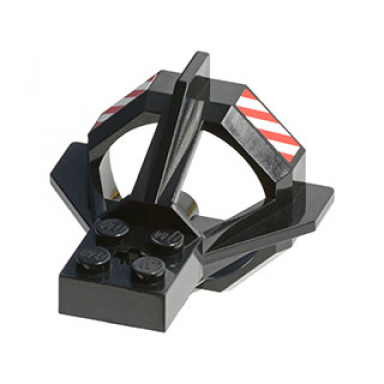black propeller housing with red and white danger stripes pattern stickers - sets 1782 6441 6442 6557 6559 6560 6599