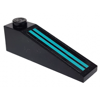 black slope 18 4 x 1 with two medium azure stripes on black background pattern sticker - set 76898
