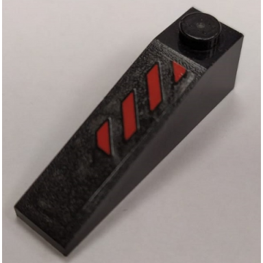 black slope 18 4 x 1 with red danger stripes pattern sticker - set 70908