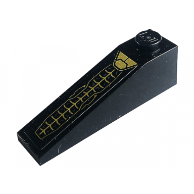 black slope 18 4 x 1 with gold spider web and armor plates pattern sticker - set 76195