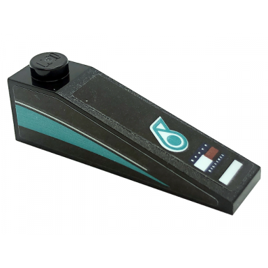 black slope 18 4 x 1 with petronas and tommy hilfiger logos dark turquoise stripe and silver line on both sides pattern stickers - set 76909
