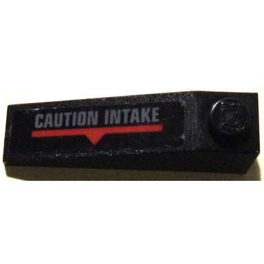 slope 18 4 x 1 with dark bluish gray caution intake red line and triangle pattern side a sticker - set 70916
