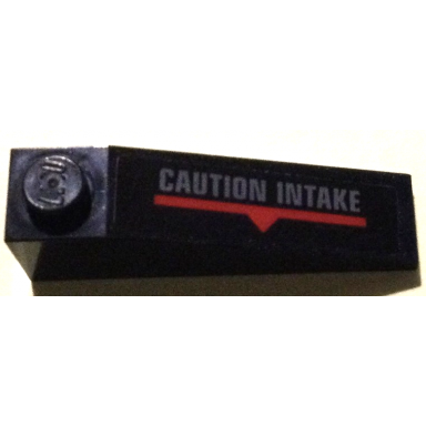 slope 18 4 x 1 with dark bluish gray caution intake red line and triangle pattern side b sticker - set 70916