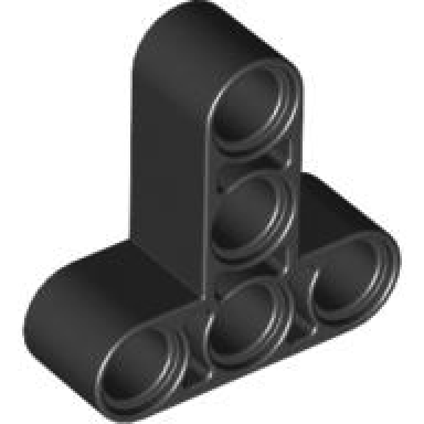 black technic liftarm modified t-shape thick 3 x 3