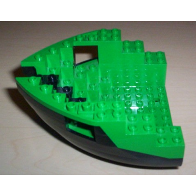 black boat hull small bow 12 x 12 x 5 1 3 with green top 6050 6051