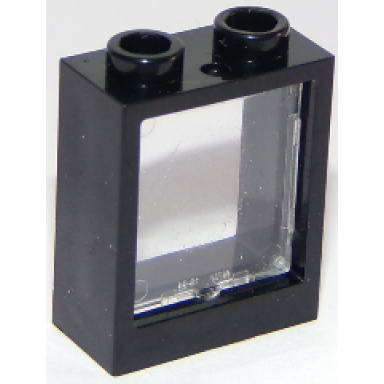 black window 1 x 2 x 2 flat front with trans-clear glass 60592 60601