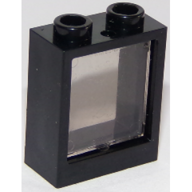 black window 1 x 2 x 2 flat front with trans-brown glass 60592 60601