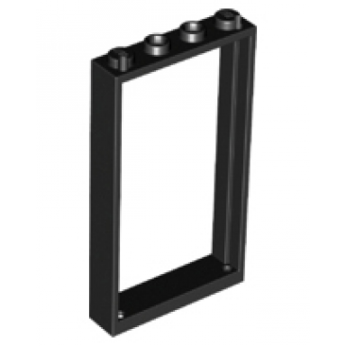 black door frame 1 x 4 x 6 with 2 holes on top and bottom