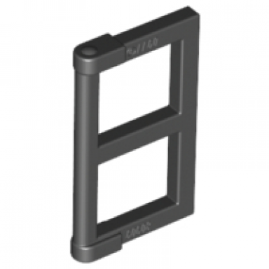 black pane for window 1 x 2 x 3 with thick corner tabs