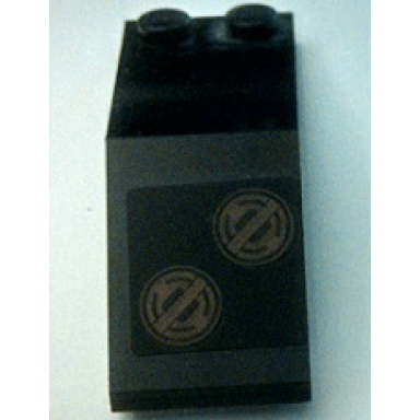 black windscreen 5 x 2 x 1 2 3 with 2 red rings with cross bar pattern model left side sticker - set 7888