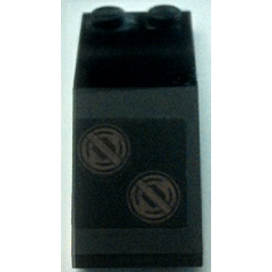 black windscreen 5 x 2 x 1 2 3 with 2 red rings with cross bar pattern model right side sticker - set 7888