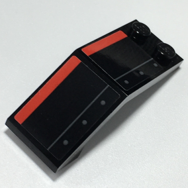 black windscreen 5 x 2 x 1 2 3 with red stripe dark bluish gray line and rivets pattern model right side stickers - set 70917
