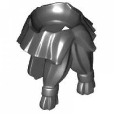 black minifigure beard tied with hair in back