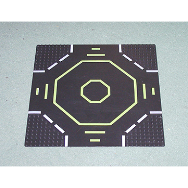 black baseplate road 32 x 32 9-stud landing pad with green octagon pattern