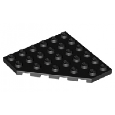 black wedge plate 6 x 6 cut corner