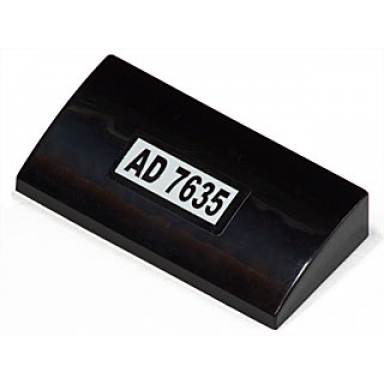 black slope curved 2 x 4 x 2 3 without bottom tubes with ad 7635 pattern sticker - set 7635